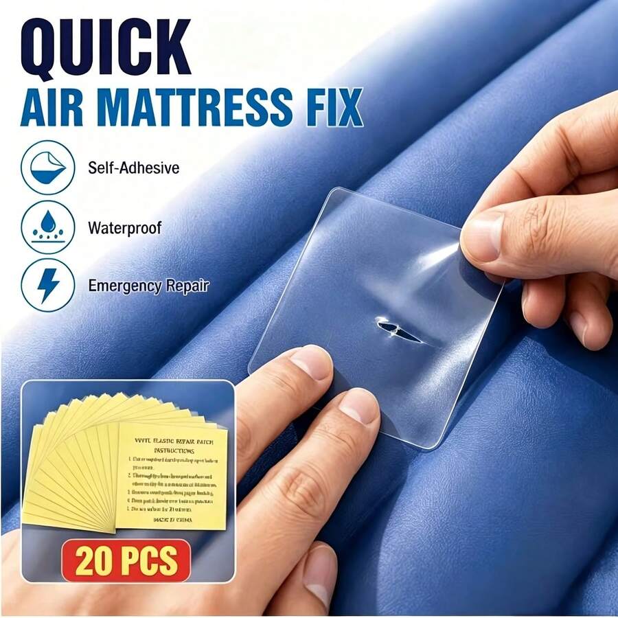 20-Pack Large Transparent Inflatable Pool Repair Patches, Multi-Functional Inflatable Product Repair Patches, 7x7cm, Waterproof Self-Adhesive Transparent Patches, Suitable For Repairing Inflatable Water Products, Tents, Rain Covers, And Outdoor Gear