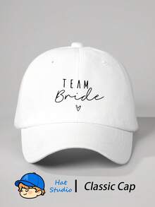 1pc Bridal Team Printed 6-Panel Baseball Cap - Women Wedding Party Gift Hat - Classic Soft Top Fashion Cap, Suitable For Bachelorette Party - Baseball Cap - View 4