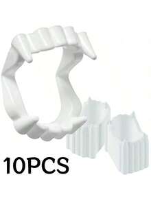 10pcs/Pack April Fools' Day Witness Prank Toy Halloween Prop Horror Vampire Fake Teeth Glow-In-The-Dark - Multicolor - View 12