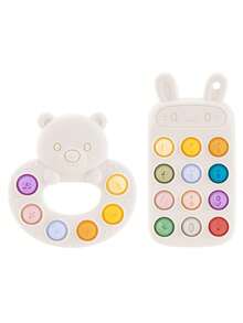 PopLittleOne 1pc Baby Silicone Teether Toys Cartoon Bear Rabbit Shape Baby Toys Controller Teething Toys Cute Baby Shower Gift - Multicolor - View 11