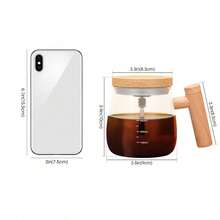 Electric Self-Stirring Coffee Mug 13.53oz Portable Glass Cup High-Speed Self-Stirring Coffee Stirring Cup Suitable For Restaurant, Gym, Park, School (2 AAA Batteries Not Included) - Multicolor - View 4