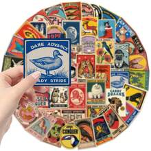50pcs Cartoon Vintage Inspirational Graffiti Stickers Decoration Notebook Phone Luggage DIY - Multicolor - View 2