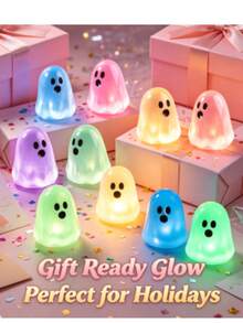 10pcs Glowing Mini Ghost, Fun Decorative Gift For Halloween Party, Suitable For Theme Party, DIY Party Decoration Accessories, Tabletop Decor, Garden Decor - Multiple Styles - View 2