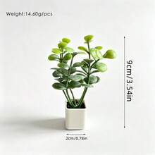 1:12 Mini Realistic Green Plant Potted Bonsai, Miniature Landscape Decoration, Model Scene Decor, Mini Potted Plant, Home Decor, Car Interior Decor, Miniature Scene Photography Prop, Dollhouse Decorative Flower - 4 Small Potted Plants - View 13
