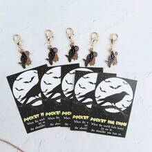 10pcs Lucky Crow Keychain Set With Pocket Hug Card, Lucky Gift, Suitable For Decorating Bags Accessories, Ideal Choice For Family And Friends, Halloween Small Gift, Novelty Pendant - Multicolor - View 9