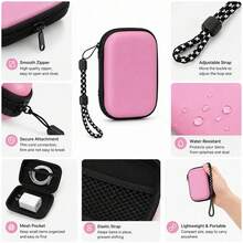 1pcPortable EVA Travel Cable Organizer Set, Hard Shell Electronic Accessories Storage Bag With Cable Management Straps And Hanging Cord, Suitable For Chargers, USB Cables, Earphones, Power Banks And Digital Products - View 9