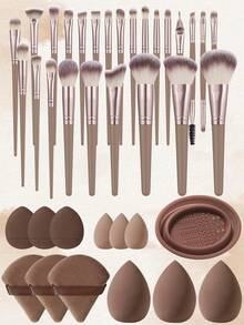 Best-Selling Makeup Brushes, Contour Brushes, Blush Brushes, Foundation Brushes, Soft Brown Makeup Brushes And Beauty Tools. Essential For The New Semester, Suitable For All Makeup Enthusiasts. - Coffee Brown - View 5