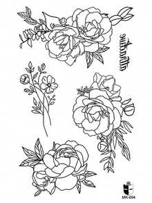 STARTTOOS Black Aesthetic Floral Branch & Leaf Pattern Party Gift Music Festival DIY Holiday Gift Temporary Waterproof Tattoo Stickers For Arm, Shoulder, Neck, Back, 1pc/Pack - Black - View 8
