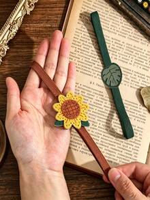 Exquisite Leather Reading Stationery, Page Clips & Closure Straps, Cute Elastic Book Bands, Reading Bookmark Clips, Suitable For Diaries, Notebooks, Planners, Hardcover Books Page Marking, Reading Assistance Tools, Cute Book Lover Reading Accessories - A - View 8