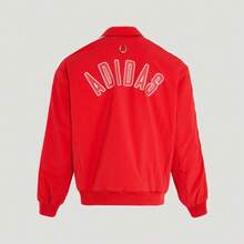 Áo khoác adidas nam tay dài dáng rộng, lót lông, vải dệt thoi chống thấm nước, phong cách thể thao thường ngày, màu đỏ - Đỏ - Xem 8