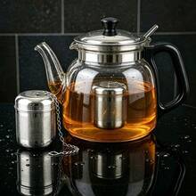 1個不鏽鋼茶濾網 茶濾器 耐用可重複使用調料容器 適用於散裝茶葉、香料與燉煮調料 - 銀色 - 查看 1
