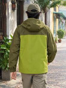 Timberland Men's Soft Woven Hooded Jacket, Comfortable Minimalist Outdoor Sports Daily Commute Wear Jacket A41SFEID - Khaki/Yellow-green - View 5