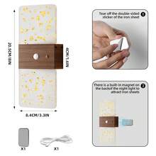 Modern Crystal Motion Sensor Wall Lamp, LED Smart Sensor Acrylic Wall Light, Wireless LED Wall Lamp, Battery-Powered Night Light, Adjustable Color Temperature And Brightness, Suitable For Hallways, Bathrooms, Bedrooms, Home Decoration, Living Room - Square Multicolor - View 12