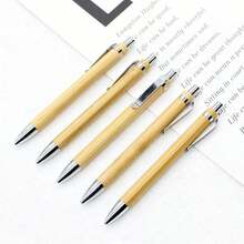 100/50/10pcs Retractable Bamboo Ballpoint Pens, Bamboo Shaft Design, Fashionable, Suitable For Office,Business, School And Various Activities, Gift Pens With Push Buttonldeal Gift Chgice (Black Ink) Back To School - Multicolor - View 17