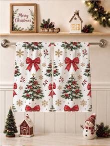 2PCS Kitchen Towels, Christmas Bow & Christmas Tree Seamless Pattern Kitchen Towels, Watercolor Style 40*60cm Rectangular Soft Microfiber Cleaning Towels, Perfect For Kitchen, Dining Room And Bathroom Use, Christmas Kitchen Decor, Home Decor, Neighbor Housewarming Gift, Dishcloth - Multicolor - View 5
