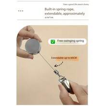 1pc Multi-Function Automatic Retractable Hook, Easy-Pull Towel Hanging Hook, No-Drill Home Essential - Multicolor - View 5