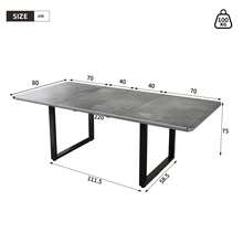 140/180/220cm Extendable Dining Table, 6-10 Seater MDF Kitchen Table, Modern Large Dining Table With Heavy-Duty Extension Runners, 100kg Load Capacity - Grey - View 7