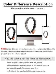 Women's Braided Hairband,Anti-Slip Tooth Design, Fashionable Hair Accessory, Suitable For Everyday Wear, Parties And Wedding Hairstyles. - Multicolor - View 7