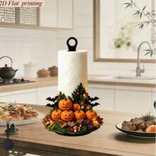Christmas Fireplace Shaped Paper Towel Holder, Creative Desktop Roll Paper Holder, Christmas Tabletop Atmosphere Decorative Ornament - C - View 2