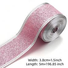 1 Roll/1.5 Inch Wide Christmas Ribbon With Glitter Powder Decoration, Suitable For DIY Holiday Decor, Christmas Tree Decoration, Party Gift Wrapping And Bow Making - Christmas Glitter Style - View 11