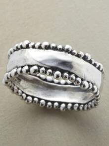 1pc Silver Plated Ring, Suitable For Engagement, Wedding, Party And Daily Wear, Perfect For Birthday, Anniversary Or Valentine's Day - Silver - View 12