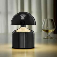 1pc Mushroom LED Table Lamp, Gold, Silver, Black Wireless Rechargeable Mushroom Night Light, Touch Control, Portable Bedside Lamp, Suitable For Bedroom, Living Room, Home Decor And Gift - Multicolor - View 2
