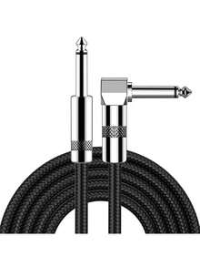 6.35mm 1/4 Inch Instrument Guitar Cable, Low Noise Shielded Amplifier Cable, Heavy Duty Design, Suitable For Stage And Home Studio, Used For Bass, Keyboard, Amplifier, Mixer - one-size - View 1