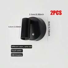 1pc/2pcs LED Wireless Rechargeable Wall Light, ABS Material, Touch Control Magnetic Spot Light, 360° Rotating Night Light, Suitable For Bedroom, Home Decor, Bedside Reading Light, Student Reading, Hallway Entrance, 3-Color Dimmable, Stepless Brightness Adjustment, USB Charging, Gift For Friends, Birthday Gift, LED Desk Lamp, Wedding, Party Decoration, Holiday Gift, Christmas Gift - Rechargeable Wall Light - View 13