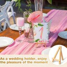 1/3-Piece Wooden Easel Frame, Wedding Table Card Holder, Photo Display Stand, Handmade Painting Artist Supplies, Home Decoration, Natural Wood Legs Display Stand, Conference And Wedding Table Card Holder, Painting And Craft Wooden Display Stand, Mini Easel, Multi-Functional Painting Display Stand, Triangular Phone Stand, Desktop Decorative Display Stand. - Wood Color - View 6