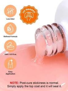TWOING 15ml 8-in-1 Jelly Nude Builder Gel, Gel Kuku Multifungsi yang Merata Sendiri untuk Membangun Apex, Ekstensi Kuku, Pembentukan & Pelapisan Kuku, Hasil Akhir Transparan Netral, Seni Kuku DIY Ramah untuk Pemula, Membutuhkan Lampu UV/LED - merah muda telanjang - View 5