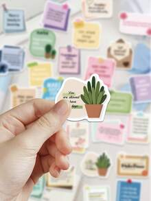 50pcs Encouragement Message Stickers For Decorating Switches, Water Cups, Laptop, Phone Case, Tablet, Luggage, Planner, Notebook, Diary, Scrapbook, Guitar, Skateboard - Encouraging Comment Text - View 5