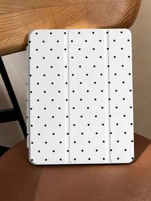 1pc Black Polka Dot Tablet Case, Compatible With IPad Mini4/Mini5/Mini6/Mini7/10.2/10.5/10.9(Air4-Air8)/Pro 11/10th Gen/A16/Pro 11 2024, Suitable For Galaxy A8 Model, Painted Pattern Soft Shell Tablet Case, Tri-Fold Stand, Auto Sleep/Wake, Built-In Pen Slot, Pen Not Included - Multicolor - View 23