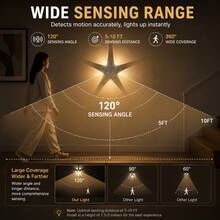 Motion Sensor Star Projection Night Light, Magnetic Cordless LED Lamp, 6 RGB Dimmable Touch Control, USB-C Rechargeable, For Bedroom Closet Hallway Stair Wall Decor - 10*10cm - View 8