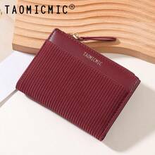 Fashion Vertical Grain PU Bifold Purse, Multi Card Slots ID Window Portable Zipper Wallet For Daily Use - Multicolor - View 2