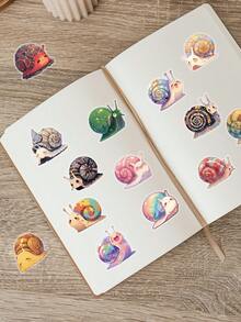 54 Pcs Stiker PET Siput Kartun Lucu Estetik, Dekal Hewan Kreatif Lucu Tahan Air, Set Stiker Jurnal untuk Scrapbook Botol Minum Laptop Casing Ponsel untuk Anak Perempuan - siput - View 10