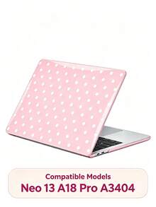 Pink & White Polka Dot Hard Shell Laptop Protective Case, Compatible With MacBook Air Pro, Cute Polka Dot Pattern PC Hard Shell Shockproof & Scratch-Resistant Laptop Protective Case, Fits 13 14 15 16 Inch - View 13