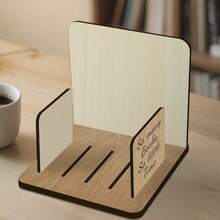 A Wooden Bookend - Vintage Style, Suitable For Bedside Table And Desk, Perfect Gift For Readers, Includes "Read One More Chapter" Design, Book Lover Gift - A - View 2