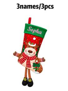 Custom Name Long Leg Christmas Stocking, Festive Fireplace Mantel Gift Sock, Personalized Xmas Tree Hanging Decor, Cute Holiday Decoration, Customized Seasonal Keepsake, Customizable Christmas Gift For Home, Home Christmas Decorations - Multicolor - View 21