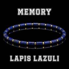 Gelang Manik Tabung Lapis Lazuli Melambangkan Ingatan, Membantu Mempersepsikan Lingkungan Sekitar dengan Lebih Baik, Perhiasan Spiritual Gaya Vintage dengan Tali Elastis, Cocok untuk Pemakaian Sehari-hari - MultiWarna - View 2