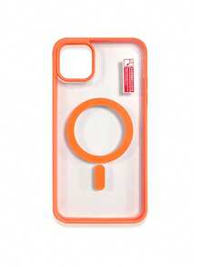 1pc 5-Style Optional Contrast Border Magnetic Large Window Transparent Phone Case, Ins Minimalist Phone Case, Built-In Magnetic Ring Supports Wireless Charging; Covers, A Style Transparent Border / B Style Light Pink Border / C Style Vibrant Orange Border / D Style Classic Black Border / E Style Light Gray Border, Raised Lens Full Coverage Anti-Drop Soft Shell, Minimalist Versatile Fashion Phone Case, Suitable For Personal Use, Birthday Gift Choice; Compatible With IPhone Case - Multicolor - View 68