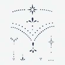 Boldink 1PC Minimalist Celestial Dot Tattoo Sticker, Temporary Waterproof Body Art Tattoo Sticker, Lasts 1-2 Weeks, Plant Juice Formula, And Gentle Non-Irritating, Perfect For Daily Outfit To Boost Aura, Body Decoration Gift For Men And Women, Must-Have For People - Black - View 2