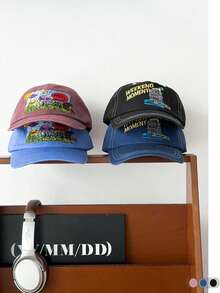 Unisex Floral Embroidered Baseball Cap, Soft Crown Face-Slimming Versatile Sun Protection Baseball Cap - Multicolor - View 7