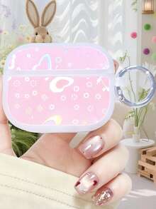 1pc Pink Slim Waist Laser Colorful Earphone Case Compatible With 5 4 Pro 3 Pro2 3 2 Soft Premium - Baby Pink - View 7