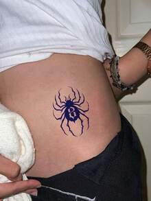 Halloween Tattoo Stickers, 2 Sheets/Set Realistic Creative Spider Makeup Pattern Temporary Tattoos, Long-Lasting Non-Permanent Stickers, Disposable Lasts 1-2 Weeks, Ideal Gift For Fashion People - Light Grey - View 8