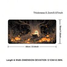 White Ghost Reading Book Pumpkin Forest Desk Mat Halloween Theme Playmat Large Rubber Mouse Pad Mousepad NonSlip Base For Work Office Game Home Tabletop Mat - View 12