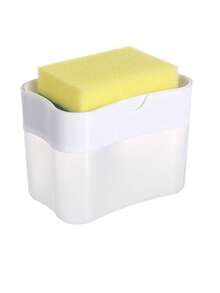 Soap Sponge Holder Space-Saving Kitchen Sink Organizer Dish Soap Dispenser Sponge Nozzle Non-Slip Base Dish Detergent Dispenser Household Cleaning Kitchen Accessories Kitchen Storage Bathroom Accessories Cleaning Sponge - Multicolor - View 14