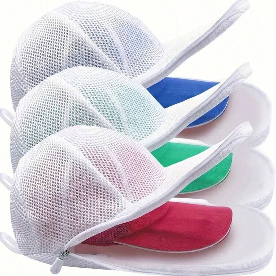 1 Set Hat Washing Rack For Washing Machine With Mesh Bag Baseball Cap Cleaning Device Protective Washing Frame Hat Storage Organizer Cap Wash Cover/Cleaning Protector Suitable For Washing Various Hats
