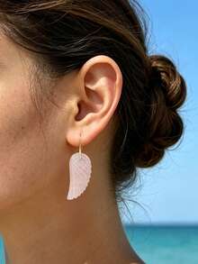 Pink Crystal Wing Earrings Sweet Fashion Gold Plated Personalized Ear Pendants Exaggerated Party Jewelry - Baby Pink - View 6