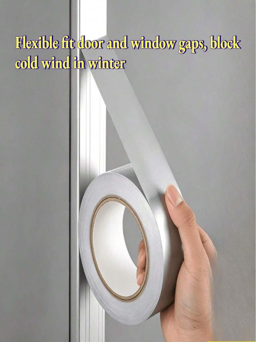1 Roll Winter Weather-Stripping Tape: Leak-Proof Sealing Tape For Door Gaps And Windows. Windproof, Soundproofing, And Heat-Retaining Adhesive Seal Strip; Removable And Residue-Free. Suitable For Doors, Windows, Air Conditioners, Vents, And Pipes.