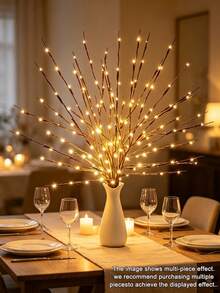2/4pcs Battery Operated LED Branch Lights 2/4Pcs, 20 LEDs Per Artificial Tree Twig, Realistic Vase Fillers Light, Room Decor, Christmas Decorations, Christmas Decor Home, Christmas House Decor, Halloween Decorations, Bedroom Bedside Table Lamp - 20-light Branch String Lights - View 4